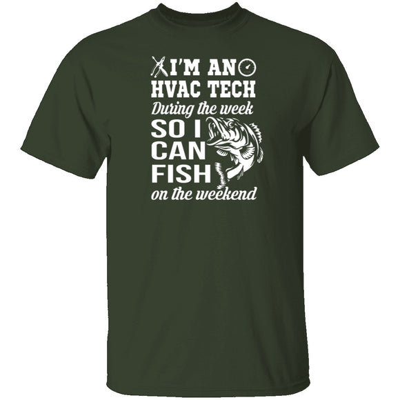 HVAC Tech Fishing T-Shirt CustomCat