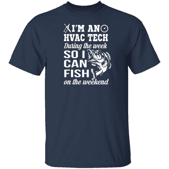 HVAC Tech Fishing T-Shirt CustomCat