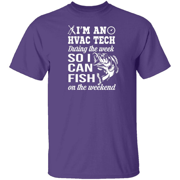 HVAC Tech Fishing T-Shirt CustomCat
