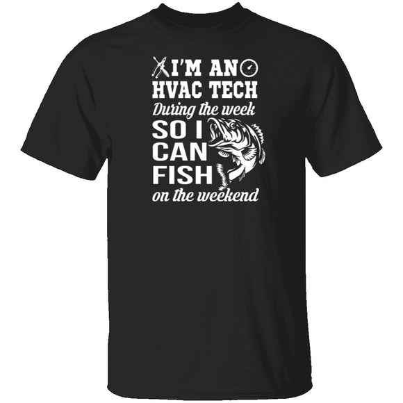 HVAC Tech Fishing T-Shirt CustomCat