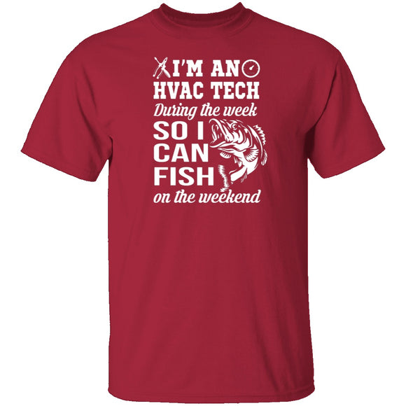 HVAC Tech Fishing T-Shirt CustomCat