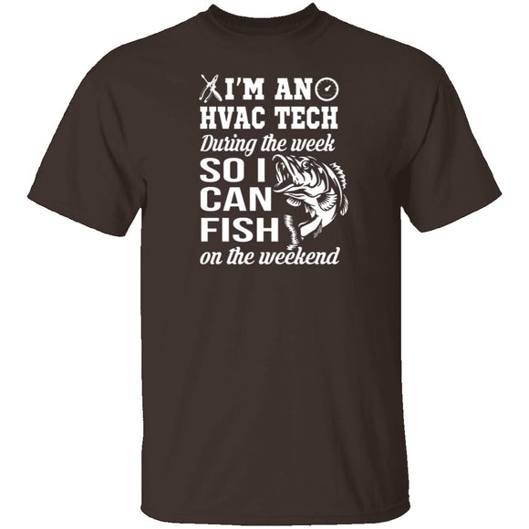 HVAC Tech Fishing T-Shirt CustomCat