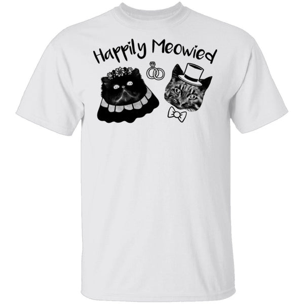 Happily Meowied T-Shirt CustomCat
