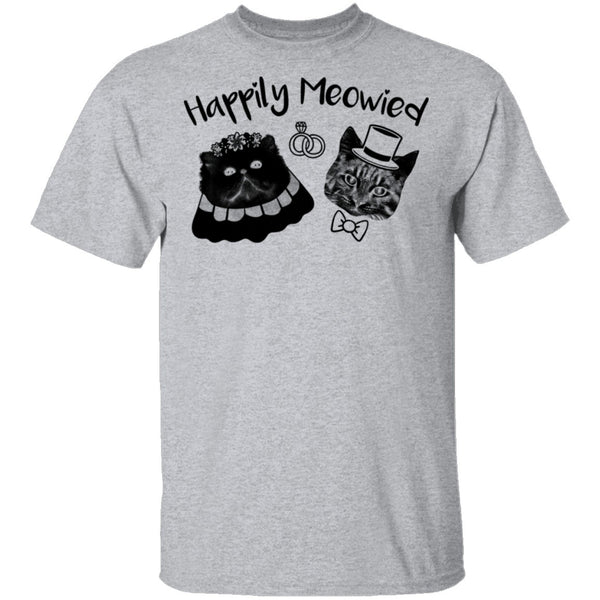 Happily Meowied T-Shirt CustomCat