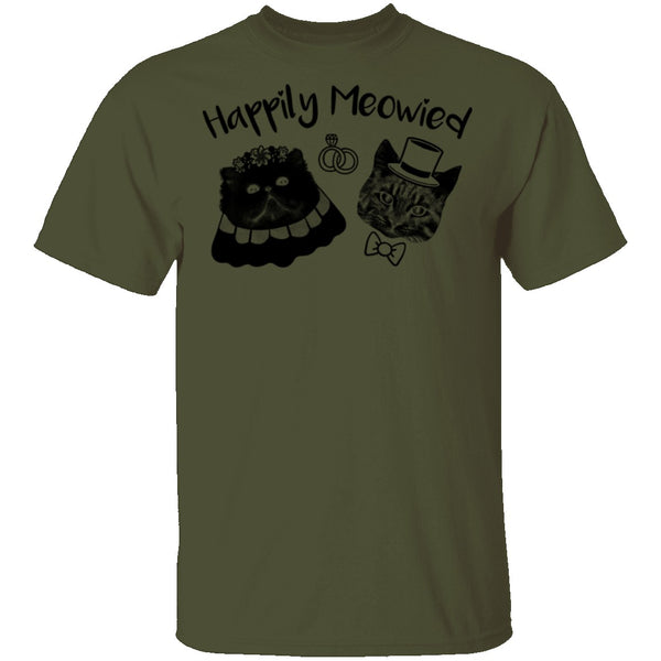 Happily Meowied T-Shirt CustomCat