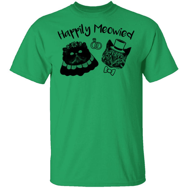 Happily Meowied T-Shirt CustomCat