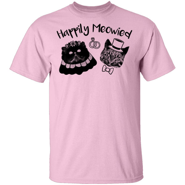 Happily Meowied T-Shirt CustomCat