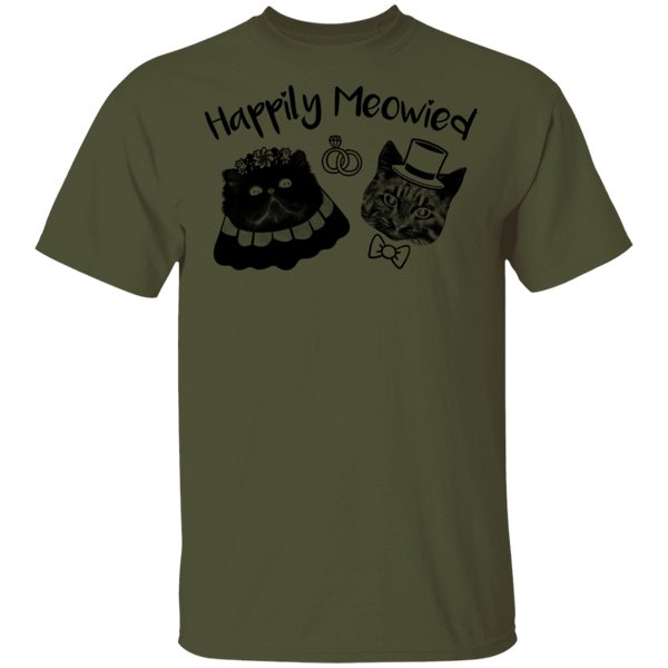 Happily Meowied T-Shirt CustomCat
