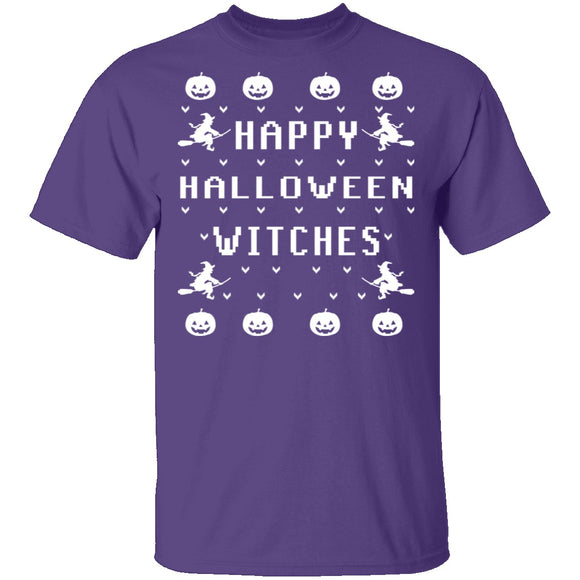 Happy Halloween Witches T-Shirt CustomCat