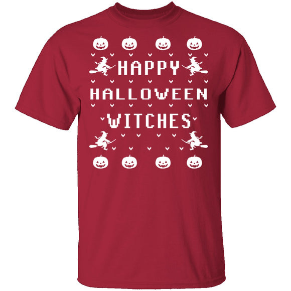 Happy Halloween Witches T-Shirt CustomCat