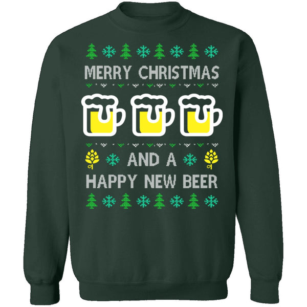 Happy New Beer Ugly Christmas Sweater CustomCat