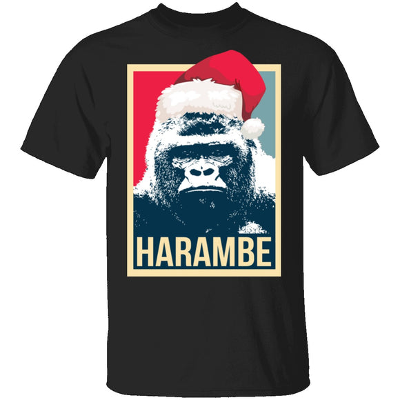 Harambe Christmas T-Shirt CustomCat