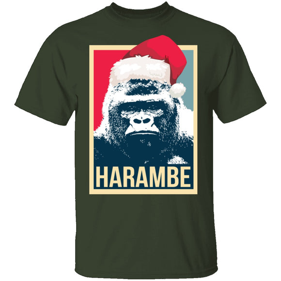 Harambe Christmas T-Shirt CustomCat