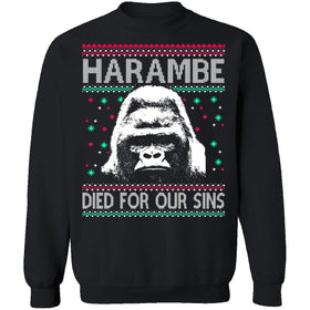 Harambe Ugly Christmas Sweater CustomCat