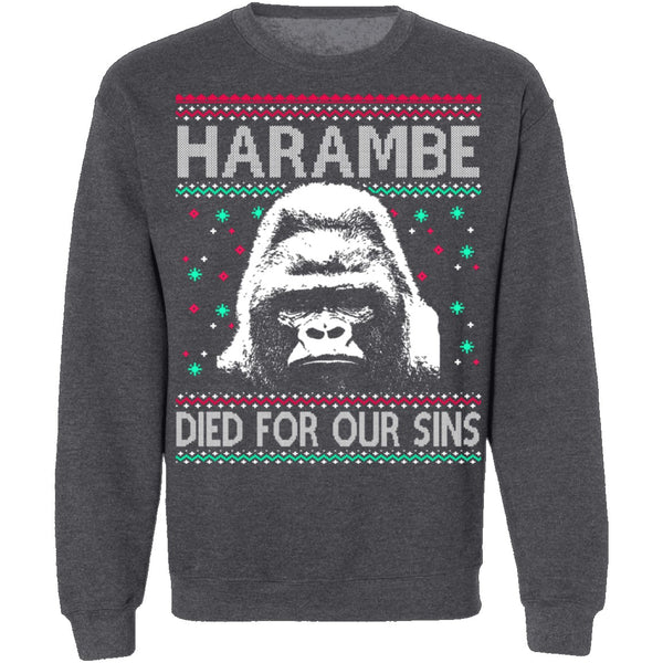 Harambe Ugly Christmas Sweater CustomCat