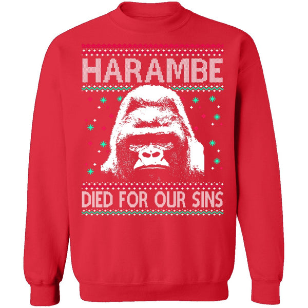 Harambe Ugly Christmas Sweater CustomCat