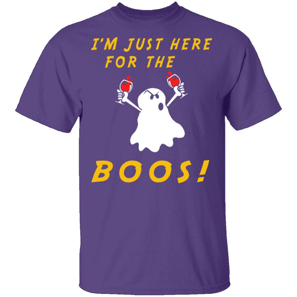 Here For The Boos - Wine T-Shirt CustomCat