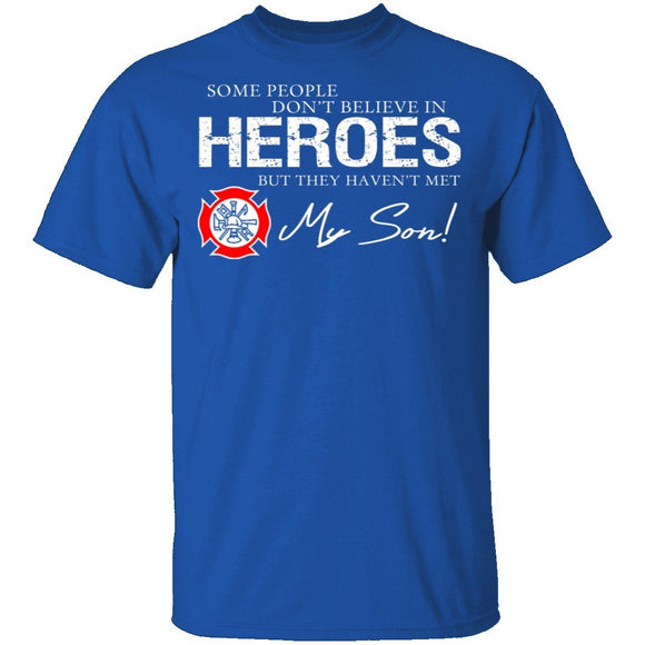 Hero Firefighter Son T-Shirt CustomCat