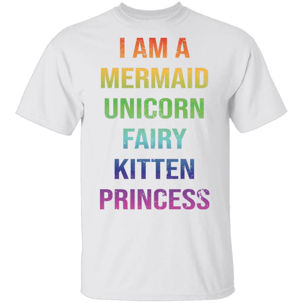 I Am A Mermaid Unicorn Fairy Kitten Princess T-Shirt CustomCat