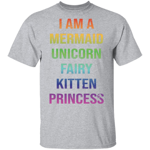 I Am A Mermaid Unicorn Fairy Kitten Princess T-Shirt CustomCat