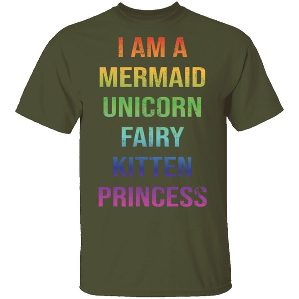 I Am A Mermaid Unicorn Fairy Kitten Princess T-Shirt CustomCat