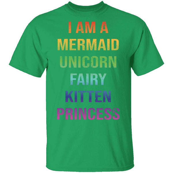 I Am A Mermaid Unicorn Fairy Kitten Princess T-Shirt CustomCat