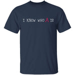 I Know Who A Is T-Shirt CustomCat
