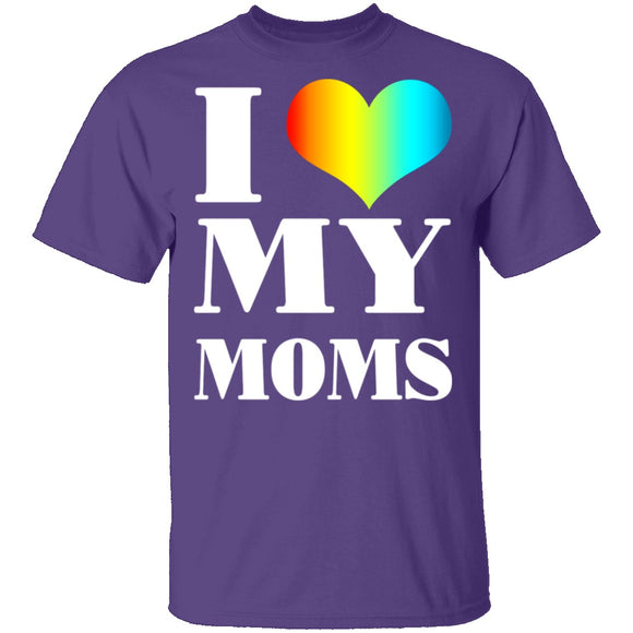 I Love My Moms T-Shirt CustomCat