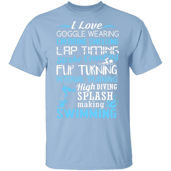 I Love Swimming T-Shirt CustomCat