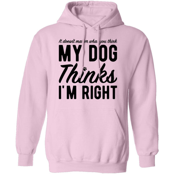 It Doesn't Matter What You Think My Dog Thinks I'm Right T-Shirt CustomCat