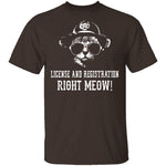 License And Registration Right Meow! T-Shirt CustomCat