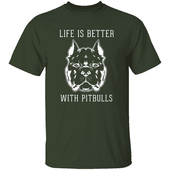 Life Is Better With Pitbulls T-Shirt CustomCat