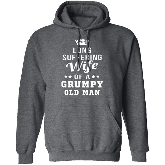 Long Suffering Wife Of A Grumpy Old Man T-Shirt CustomCat