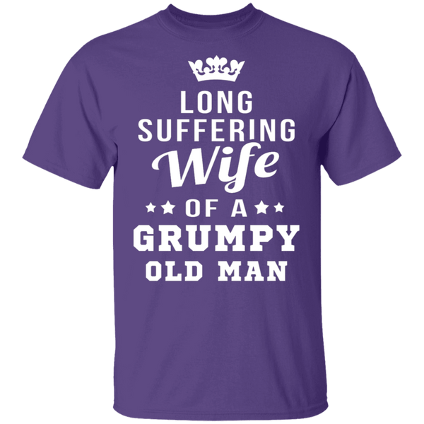 Long Suffering Wife Of A Grumpy Old Man T-Shirt CustomCat