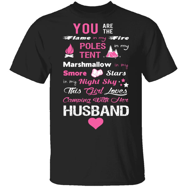 Love Husband and Camping T-Shirt CustomCat