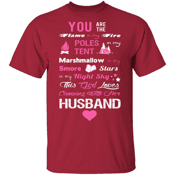 Love Husband and Camping T-Shirt CustomCat