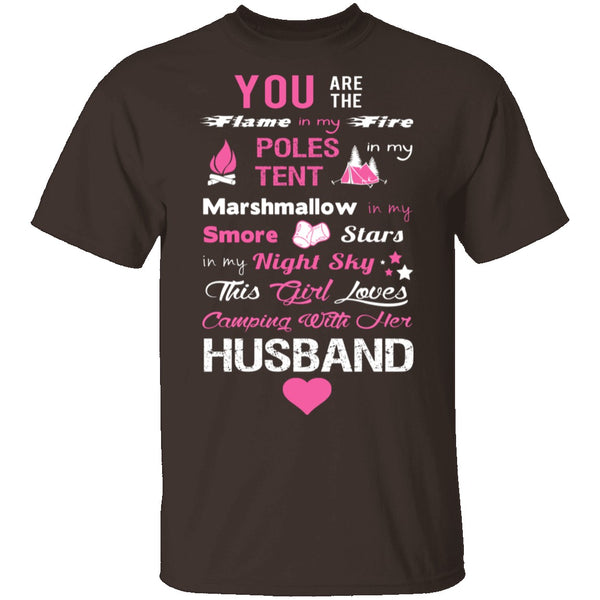 Love Husband and Camping T-Shirt CustomCat