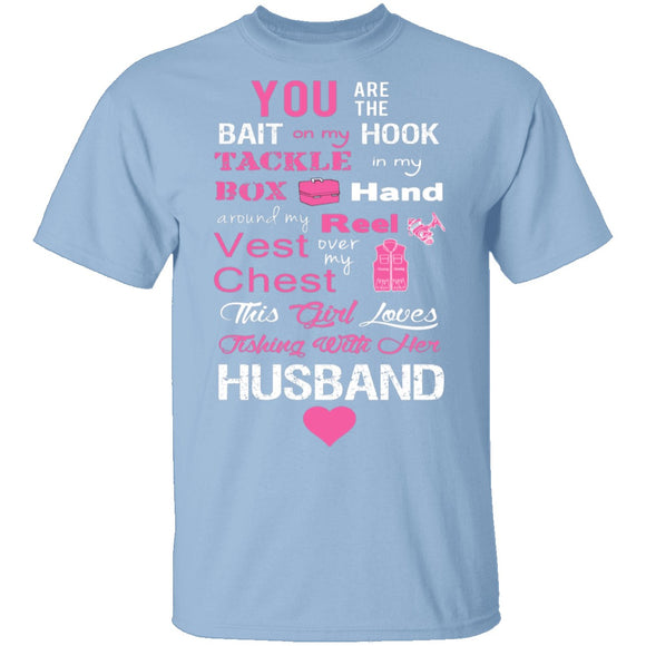 Love Husband and Fishing T-Shirt CustomCat