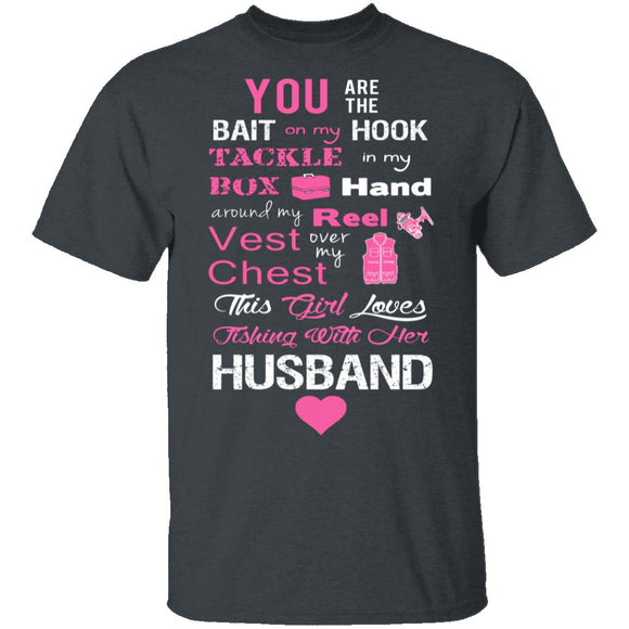 Love Husband and Fishing T-Shirt CustomCat