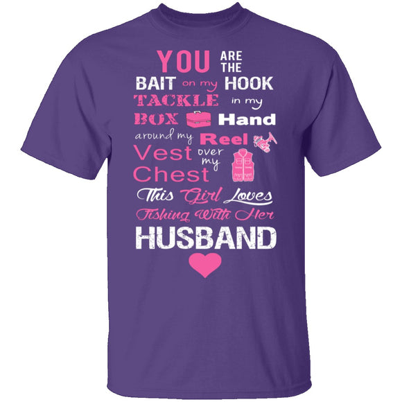 Love Husband and Fishing T-Shirt CustomCat
