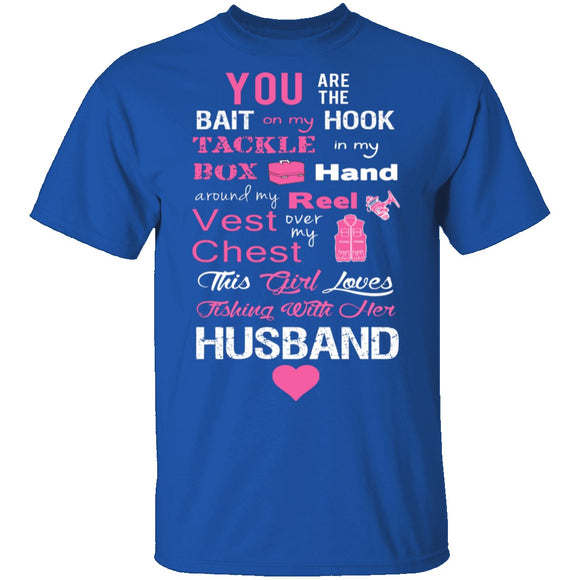 Love Husband and Fishing T-Shirt CustomCat