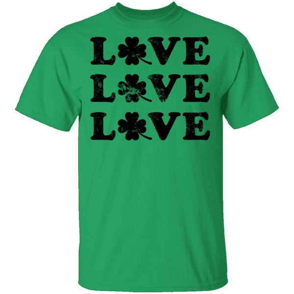 Love Love Love Shamrock T-Shirt CustomCat