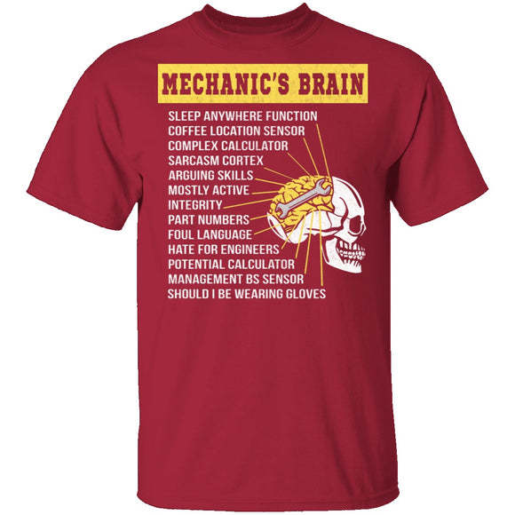 Mechanics Brain T-Shirt CustomCat