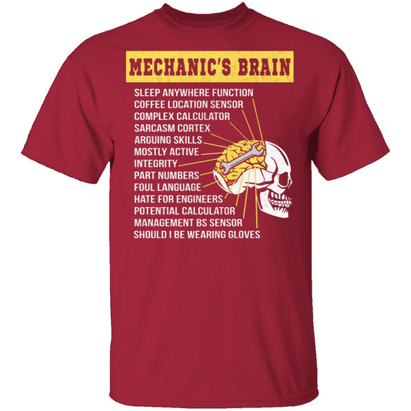 Mechanics Brain T-Shirt CustomCat