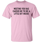 Meeting You Has Caused Me To Die A Little Bit Inside T-Shirt CustomCat