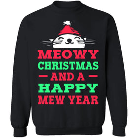 Meowy Christmas And Mew Year T-Shirt CustomCat