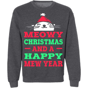 Meowy Christmas And Mew Year T-Shirt CustomCat
