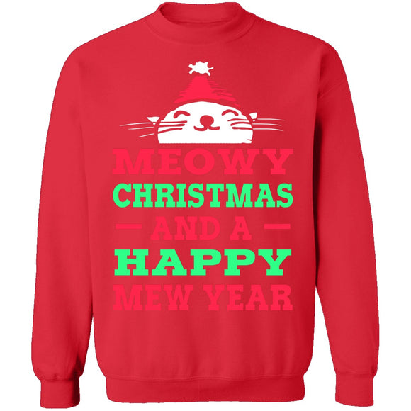 Meowy Christmas And Mew Year T-Shirt CustomCat