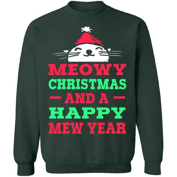 Meowy Christmas And Mew Year T-Shirt CustomCat