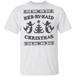 Mer-Ry-Maid Christmas T-Shirt CustomCat